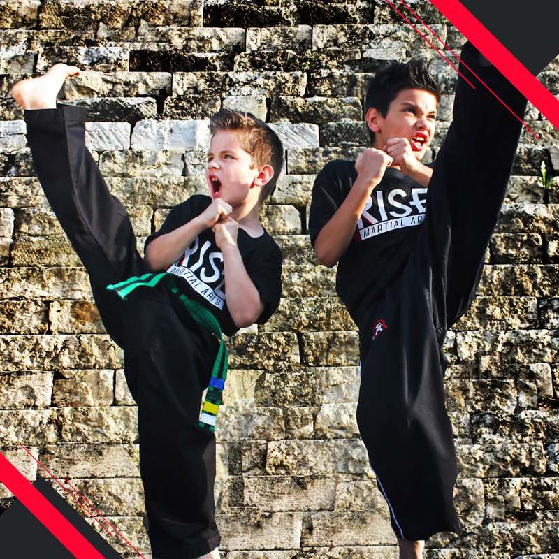 Karate Students Practicing Kicks in Pflugerville